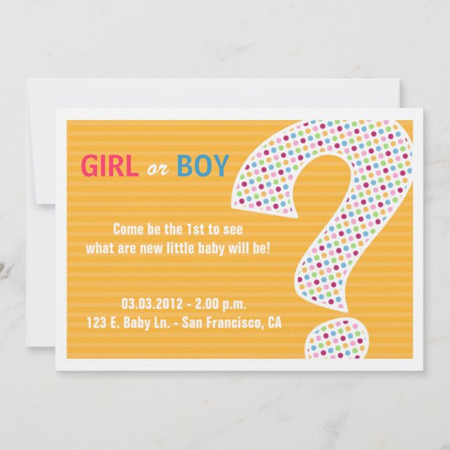 PINK OR BLUE REVEAL Invitation (Front)