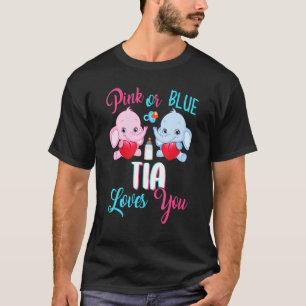 Pink Or Blue Tia Loves You Elephants Baby Gender T-Shirt