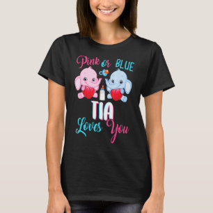 Pink Or Blue Tia Loves You Elephants Baby Gender T-Shirt