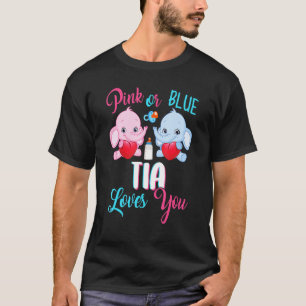 Pink Or Blue Tia Loves You Elephants Baby Gender T-Shirt