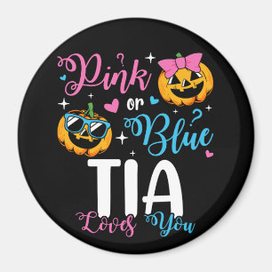 Pink Or Blue Tia Loves You Pumpkin Baby Circle Magnet