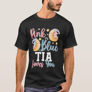 Pink Or Blue Tia Loves You Sleepy Cow Baby Gender T-Shirt