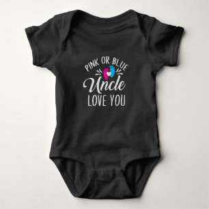 Pink or blue Uncle loves you Baby Bodysuit