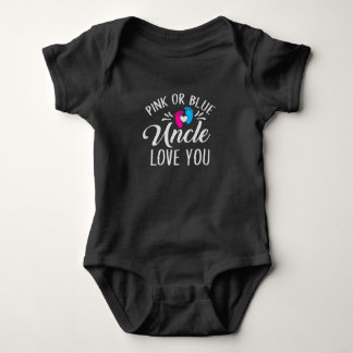 Pink or blue Uncle loves you Baby Bodysuit