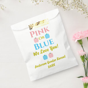 Pink Or Blue, We Love You! Gender Reveal Favour Bag