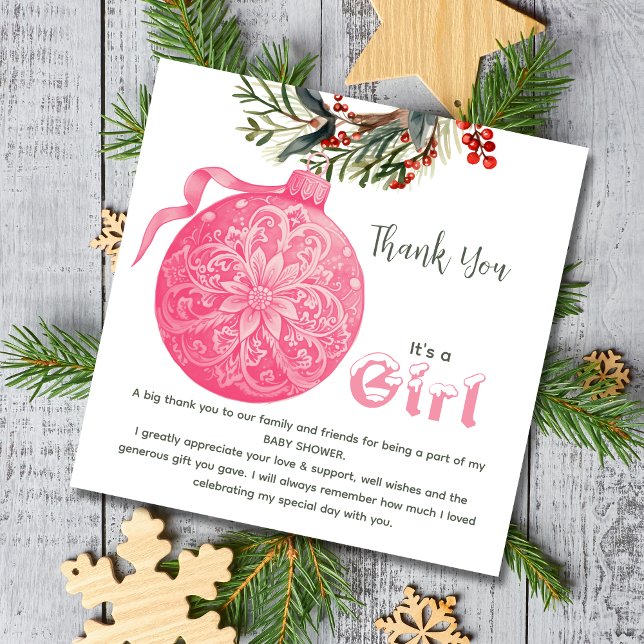 Pink or Blue Winter Gender Reveal Party Thank you (Creator Uploaded)