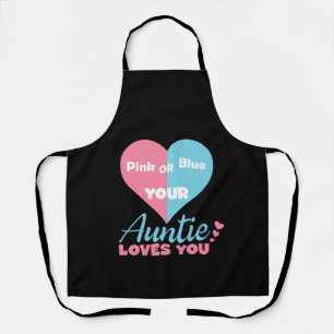 Pink or Blue Your Auntie Loves You Baby Gender Apron
