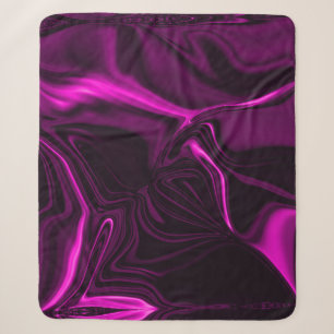 Pink or purple curves on dark purple background sherpa blanket