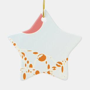 pink & orange 1276 abstract art ceramic ornament