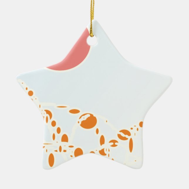 pink & orange 1276 abstract art ceramic ornament (Front)
