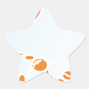 pink & orange 1276 abstract art star sticker