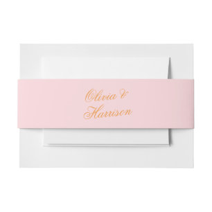 Pink Orange Aesthetic Wedding Belly Band Invitation Belly Band