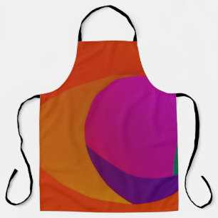 Pink, orange, and purple abstract art apron