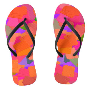 Pink, Orange and Purple Abstract Thongs