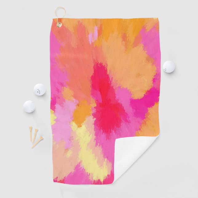 Pink, Orange and Yellow  Golf Towel (InSitu)