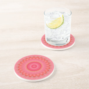 Pink, Orange and Yellow Mandala Coaster