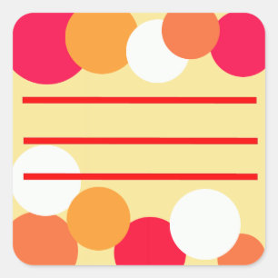 Pink, Orange and Yellow Polka Dots  Square Sticker