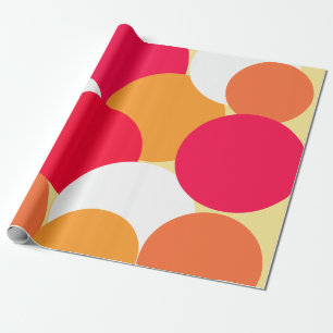 Pink, Orange and Yellow Polka Dots Wrapping Paper