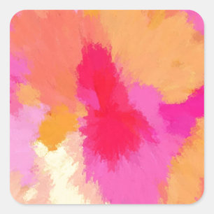 Pink, Orange and Yellow Watercolors Square Sticker