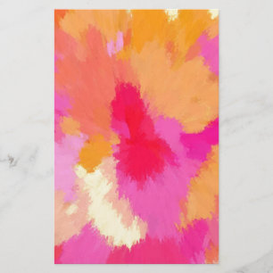Pink, Orange and Yellow Watercolors Stationery