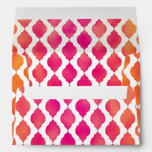 Pink & Orange Arabian Moroccan Glam Invitation Envelope