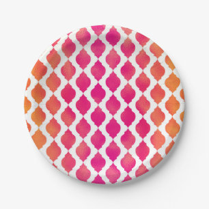 Pink & Orange Arabian Moroccan Glam Party Paper Plate