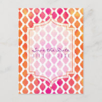 Pink & Orange Arabian Moroccan Theme Save the Date