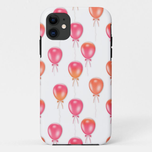 PINK ORANGE BALLOONS IPHONE CASE (Back)
