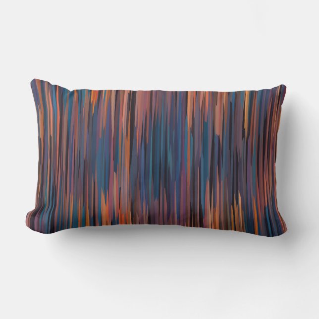 Pink, Orange, blue and Purple Abstract Lumbar Cushion (Front)