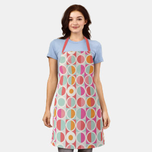 Pink Orange Blue Geometric Pattern Apron