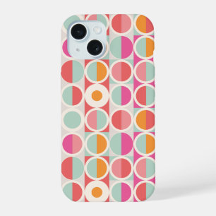Pink Orange Blue Geometric Pattern iPhone 15 Case