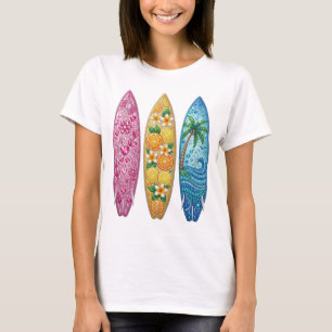 PINK ORANGE BLUE JEWEL LOOK SUMMER SURFBOARDS T-Shirt
