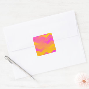 Pink & Orange Chevron Envelope Stickers