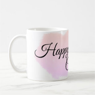 Pink orange clouds pastel happy birthday modern coffee mug