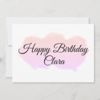 Pink orange clouds pastel happy birthday modern
