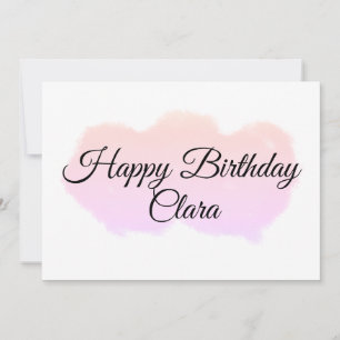 Pink orange clouds pastel happy birthday modern invitation