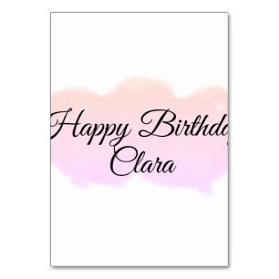 Pink orange clouds pastel happy birthday modern  table number