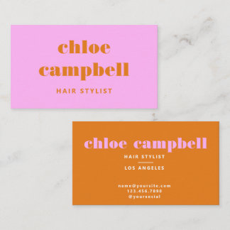 Pink & Orange, Colourful & Creative, Modern  Business Card