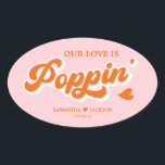 Pink Orange Colourful Wedding Popcorn Favour Oval Sticker<br><div class="desc">Add a pop of colour to your celebration with this Personalised Pink Orange Colourful Wedding Popcorn Favour Oval Sticker. Perfect for popcorn favours wedding, popcorn treat bags wedding favours, and popcorn bag wedding favours, this design is great for popcorn wedding favours for guests or popcorn wedding shower favours. Ideal for...</div>