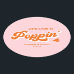 Pink Orange Colourful Wedding Popcorn Favour Oval Sticker<br><div class="desc">Add a pop of colour to your celebration with this Personalised Pink Orange Colourful Wedding Popcorn Favour Oval Sticker. Perfect for popcorn favours wedding, popcorn treat bags wedding favours, and popcorn bag wedding favours, this design is great for popcorn wedding favours for guests or popcorn wedding shower favours. Ideal for...</div>