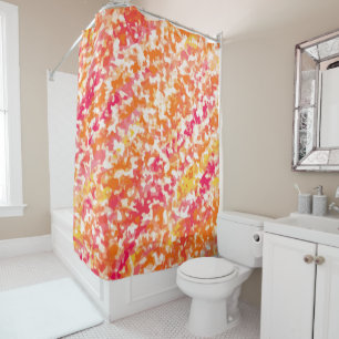 Pink Orange Crayon Colours Fun Shower Curtain