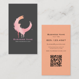 Pink & Orange Cream Gradient Swirl • Custom Business Card
