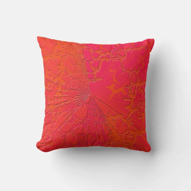 Pink Orange Croquelure Design Cushion (Front)