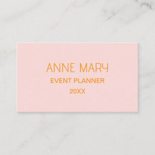Pink Orange Custom Colour Wedding Trendy Modern Business Card