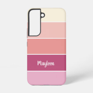 pink orange Custom Summer Colour Block Stripes Samsung Galaxy Case