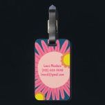 Pink Orange Daisy Flower CUSTOMIZED INITIALS  Luggage Tag<br><div class="desc">Get ready for your vacation with this cheerful luggage tag - you can add your contact details to the other side or select a single sided design. Hand drawn design by me for you! Change the colour or font of the lettering as you like. Check my shop for more patterns...</div>
