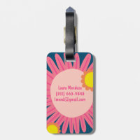 Pink Orange Daisy Flower CUSTOMIZED INITIALS