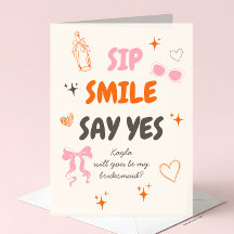 Pink + Orange Doodle Bridesmaid Proposal