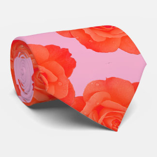 Pink Orange Floral Rose Vintage Colorful Gift Tie