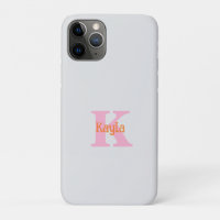 Pink Orange Grey Grey Girly Modern Custom Colour